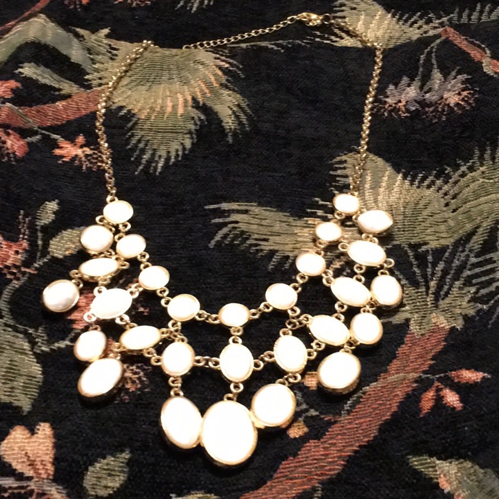 IMAN DESIGNED BIB NECKLACE,18” w/3” extension,EUC,REVERSIBLE